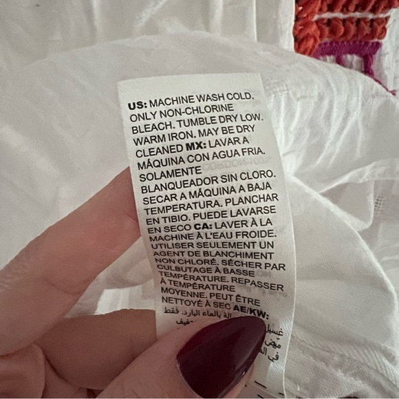 Chico's White Tassel Embroidery Top Blouse Size M Boho Artsy Eclectic V Neck - Picture 8 of 9